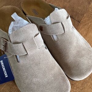 Birkenstock Taupe Suede Clogs Size 41 (Women’s 10, Men’s 8)